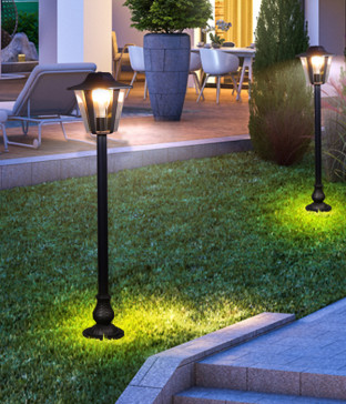 필드 1등 잔디등, 방수 잔디등, 외부조명 (1m 블랙)