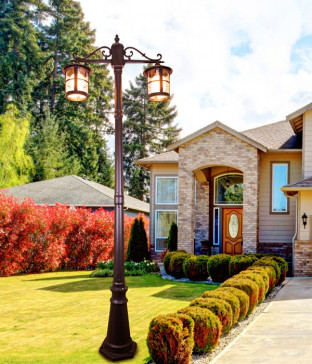 노비스 정원등, 야외 조명, 가로등, 외부조명 (2등 2.1M / 3등 2.54M 커피색)